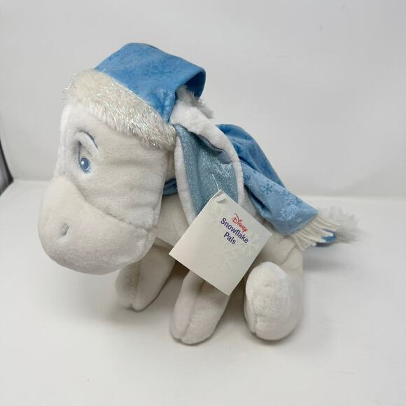 Disney Store Snowflake Pal Eeyore 12" Plush White Blue Sparkle Scarf and Hat - Picture 2 of 12